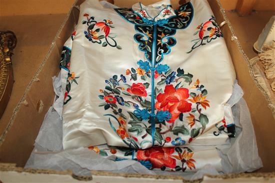 Three Chinese silk decorative kimonos